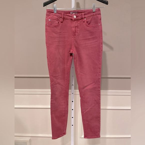 Dear John Gisele 27 High Waisted Skinny Coral Haze Stretch rose pink ankle - Picture 1 of 7